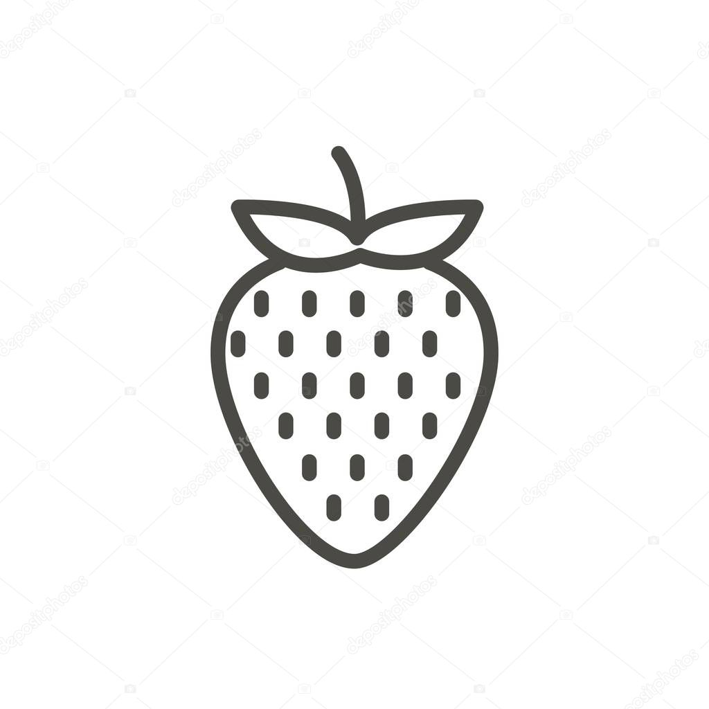 Strawberry icon vector. Outline fruit , line strawberry symbol.