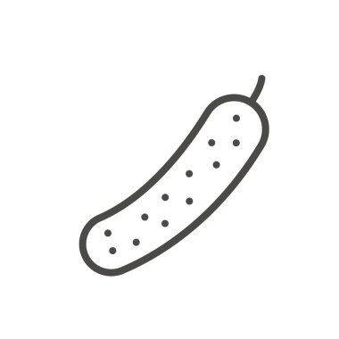 Salatalık simge vektör. Anahat organik gıda, satır sebze sembolü.