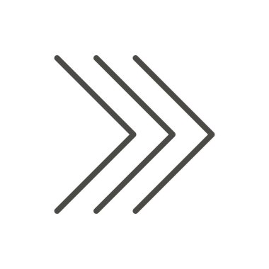 Sonraki simgesini sağ ok vektör. Hat ileri sembolü izole. Trendy düz anahat UI işareti tasarım. İnci