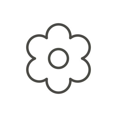 Simge vektör çiçek. Anahat çiçek, satır bahar simgesi.