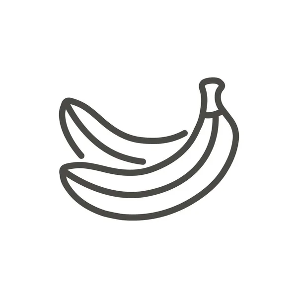Banaan pictogram vector. Overzicht groenten, lijn banaan symbool. — Stockvector