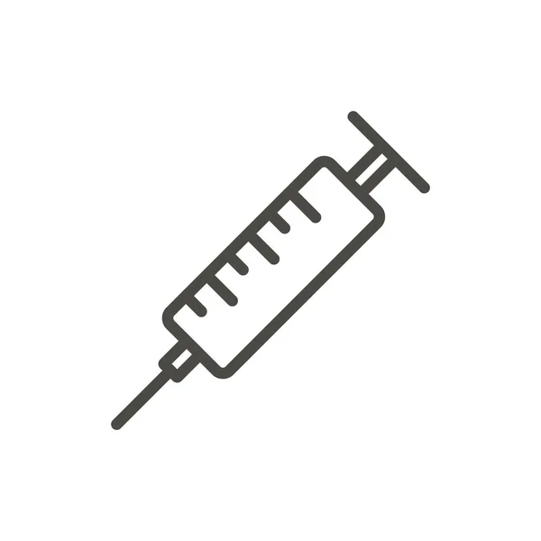 Syringe icon vector. Outline injection, line syringe symbol. — Stock Vector
