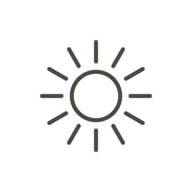 Güneş simge vektör. Satır yaz sembolü.