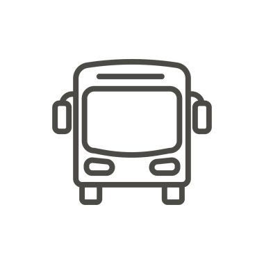 Otobüs simge vektör. Satır okul otobüsü sembolü.