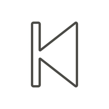 Önceki parça simge vektör. oyuncu satırı simgesi.