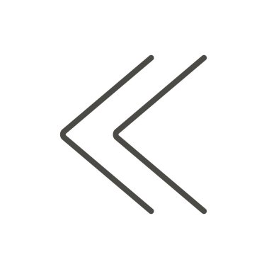 Çift köşeli çift ayraç simgesi vektör. Önceki satırı simgesi.