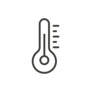 Sıcaklık simge vektör. Satır termometre sembolü.