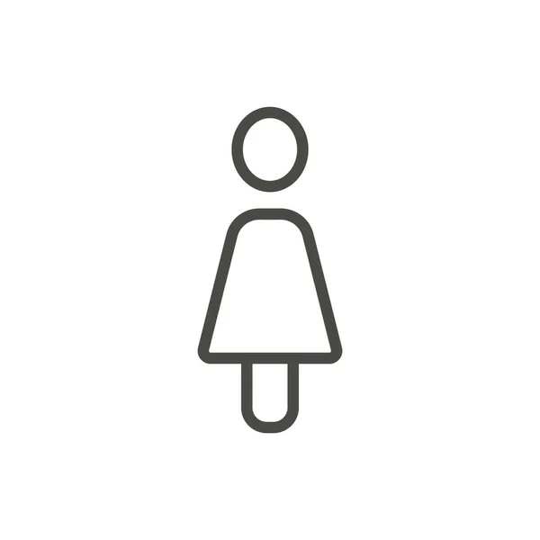 Vetor de ícone de mulher. Linha wc menina símbolo . —  Vetores de Stock