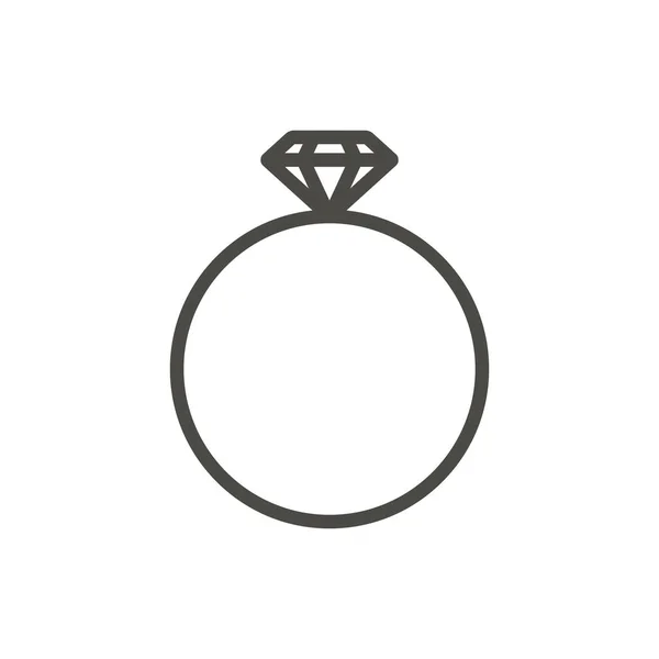 Ring icon vector. Line diamond ring symbol. — Stock Vector