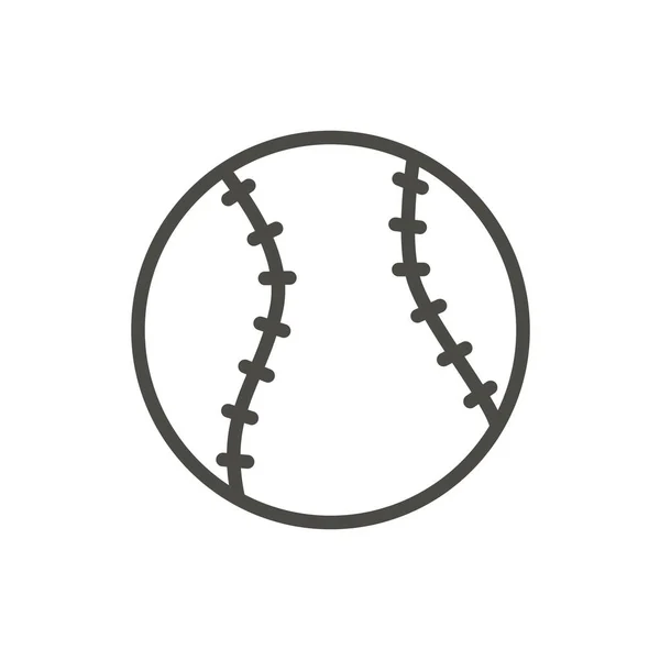 Honkbal bal pictogram vector. Lijn honkbal symbool. — Stockvector