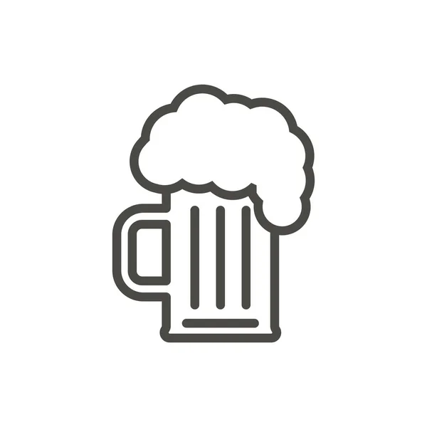 Vecteur d'icône de bière. Ligne pub bière verre symbole . — Image vectorielle