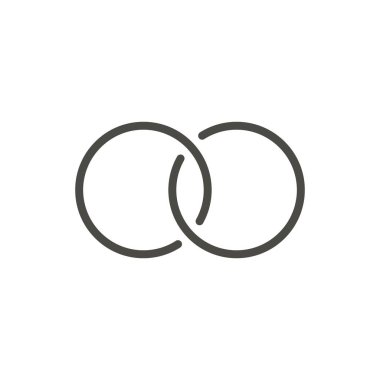 Alyans simge vektör. Satır yüzük sembolü.