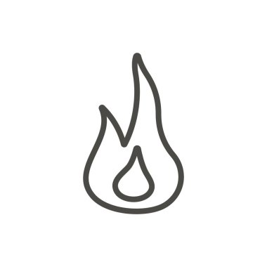 Alev simge vektör. Çizgi ateş sembolü.