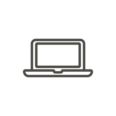 Dizüstü simge vektör. Satır not defteri simgesi.