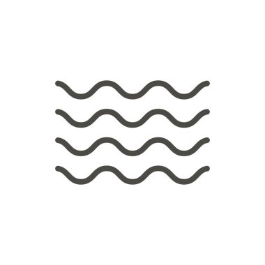 Dalga simge vektör. Satır su dalgası sembolü.