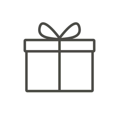 Hediye kutusu simge vektör. Satır mevcut sembol.