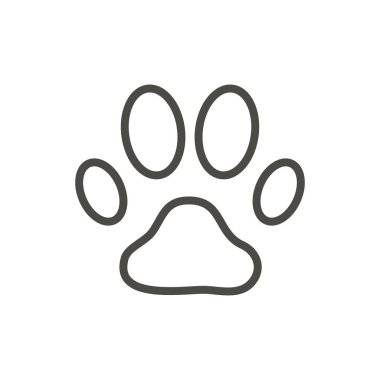 Yazdırma simge vektör pençe. Satır köpek ayak izi sembolü.