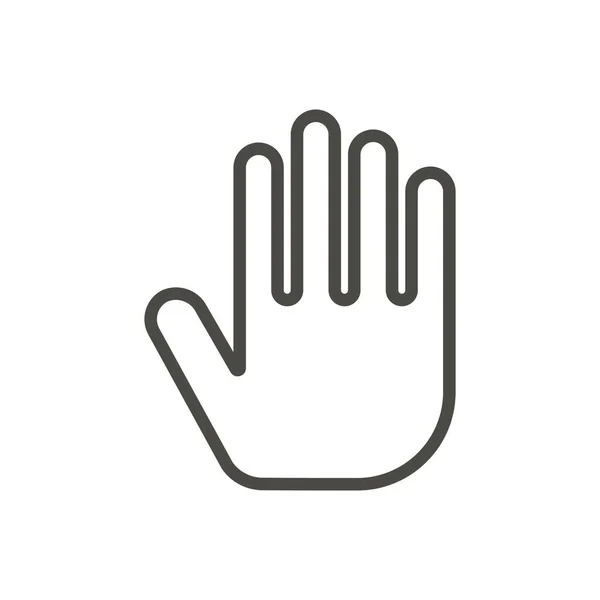 Hand icon vector. Line stop symbol. — Stock Vector