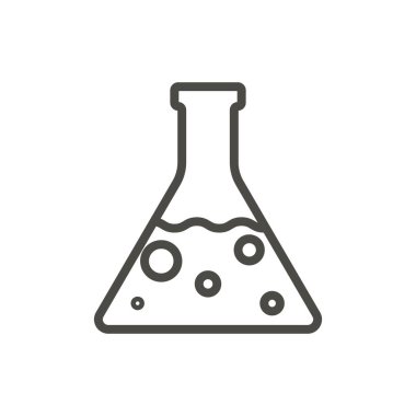 Kimya laboratuarı simge vektör. Satır laboratuvar sembolü.