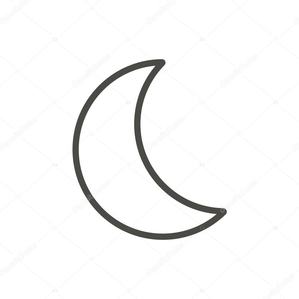 Moon icon vector. Line night symbol Abstract illustration Eps10. Graphic background