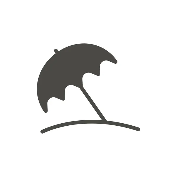 Вектор значка пляжної парасольки. Символ сонячного випромінювання ізольовано. Модний дизайн плаского знака ui. Парозольна лопатка — стоковий вектор