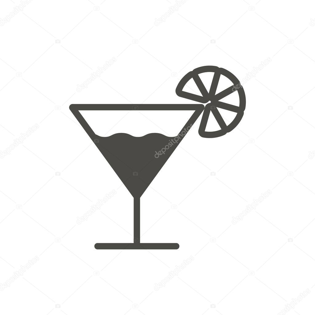 Cocktail icon vector. Glass drink symbol. Trendy flat ui sign design. Coctail graphic pictogram for web site, mobile application. Logo illustration.