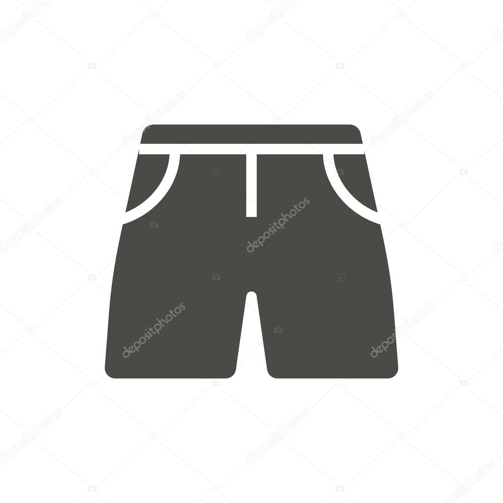 Shorts icon vector. Summer clothes symbol isolated. Trendy flat ui sign design. Graphic shorts pictogram for web site, mobile app. Logo illustration. Eps10.
