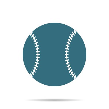 Arka plan üzerinde izole mavi beyzbol topu kutsal kişilerin resmi. Modern basit düz softball işareti. Spor, Internet co