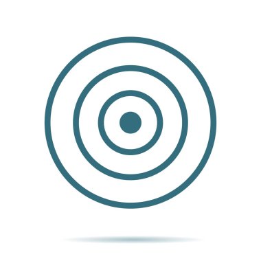 Hedef simgesi üzerinde arka izole mavi. Modern düz piktogram, işletme, pazarlama, Internet concep