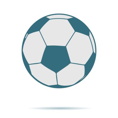 Arka plan üzerinde izole mavi futbol topu kutsal kişilerin resmi. Modern düz piktogram, işletme, pazarlama, Internet c