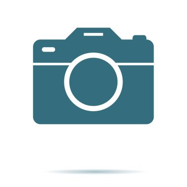 Kamera simgesi, düz Fotoğraf vektör izole. Modern basit anlık fotoğraf işareti. Anlık trendy sym