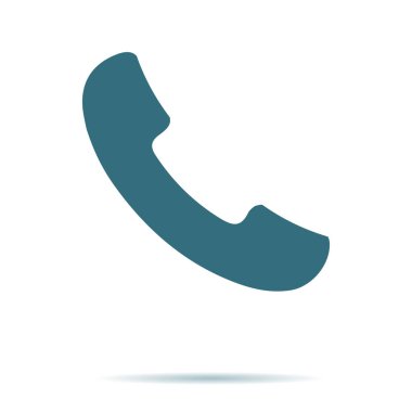 Telefon simgesi üzerinde arka izole mavi. Modern düz piktogram, işletme, pazarlama, Internet kavramı