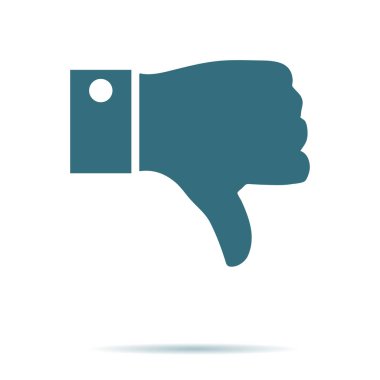 El başparmak. Arka plan üzerinde izole simgesi sevmemek. Modern düz piktogram iş, Internet 