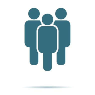 Arka plan üzerinde izole mavi insanlar kutsal kişilerin resmi. Modern düz piktogram, işletme, pazarlama, Internet concep