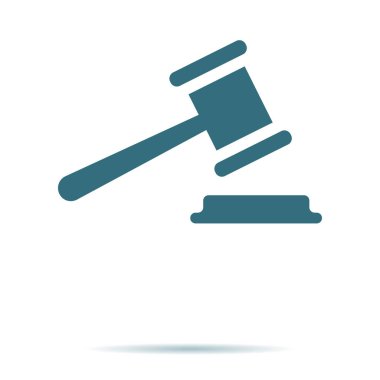Judge Gavel icon isolated. Trendy legal symbol for website. Modern simple flat low sign. Business, i clipart
