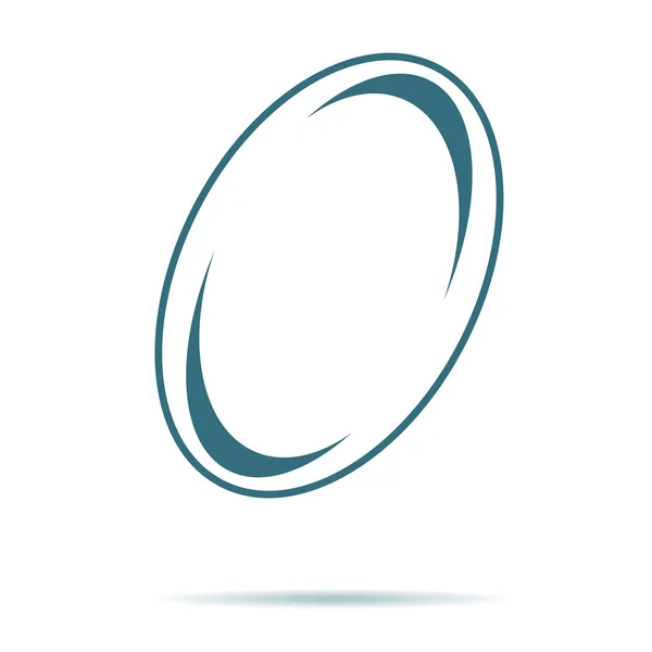 Blaue Rugby-Ikone isoliert auf dem Hintergrund. trendiges einfaches Kugelvektorsymbol. ovales Logo — Stockvektor