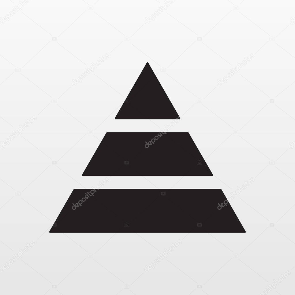 Pyramid icon vector. Simple finance pyramide symbol. Trendy flat ui sign design. Thin linear graphic