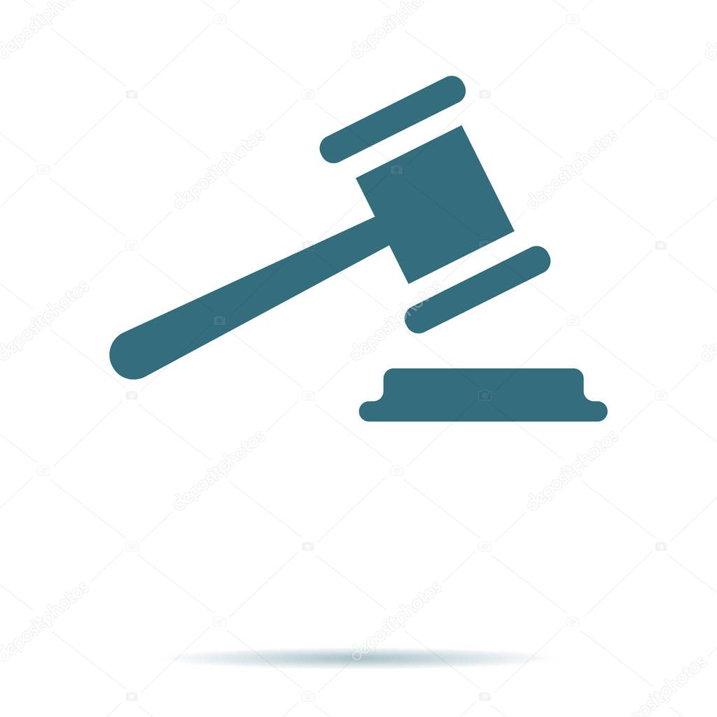 Judge Gavel icon isolated. Trendy legal symbol for website. Modern simple flat low sign. Business, i
