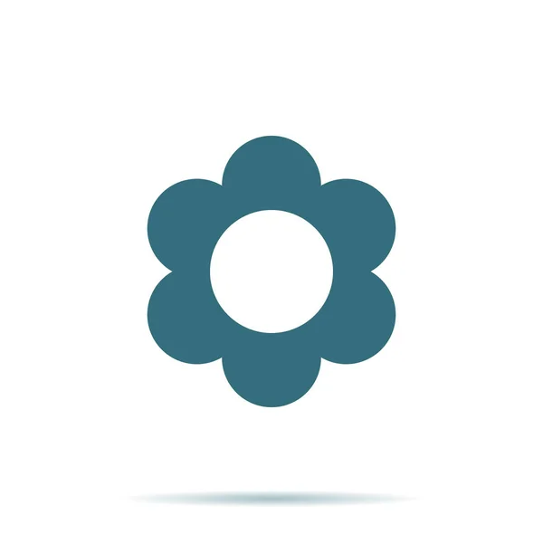 Ícone de flor azul isolado no fundo. Pictograma plano moderno. Símbolo de vetor simples na moda para web —  Vetores de Stock