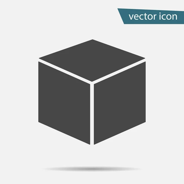 Icono del cubo aislado en el fondo. Moderno pictograma plano, negocio, marketing, concepto de internet. Tren — Vector de stock