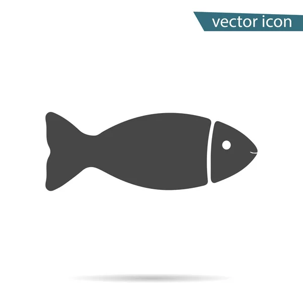 Ícone de peixe isolado no fundo. Pictograma plano moderno, negócios, marketing, conceito de internet. TREN — Vetor de Stock