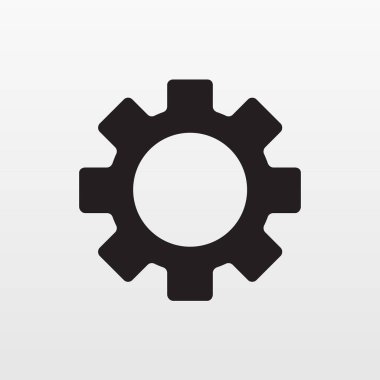 Dişli simgesini. WHI üzerinde izole düz mühendislik sembolü