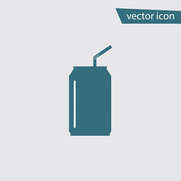 Soda peut icône plate. Trendy Simple vecteur boisson sym — Image vectorielle