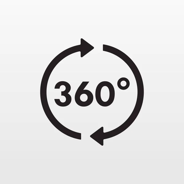 Gray 360 degrees icon isolated. Modern flat pictog — Stock Vector