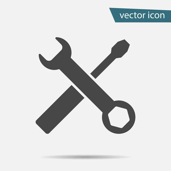 Icono de Herramientas grises aislado sobre fondo. Pictograma plano moderno, negocio, comercialización, concepto de Internet — Vector de stock