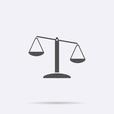 Ölçek simgesi üzerinde arka izole. Modern denge düz piktogram, işletme, pazarlama, Internet konsantrasyon