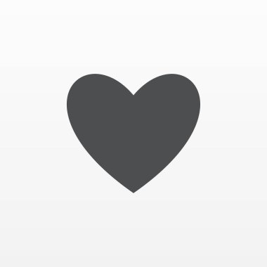 Kalp simge vektör. Beyaz arka plan üzerinde izole düz aşk sembolü. Trendy Internet kavramı. Modern si