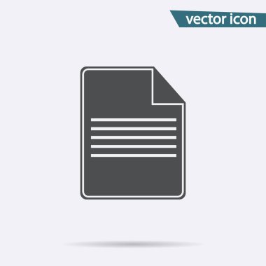 Gri dosya simgesi üzerinde arka izole. Modern düz piktogram, işletme, pazarlama, Internet kavramı.