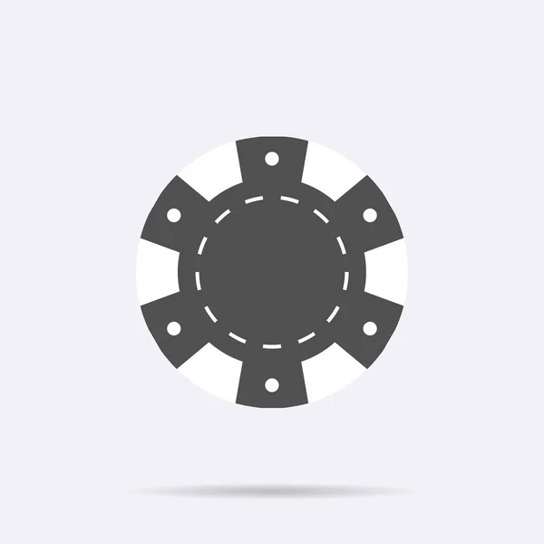 Gray Casino čip ikona izolované. Plochá vektoru symbol mince. Obrázek loga — Stockový vektor