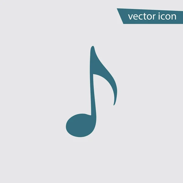 Icono de nota musical. Vector plano símbolo musical isolat — Vector de stock